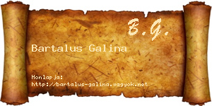 Bartalus Galina névjegykártya